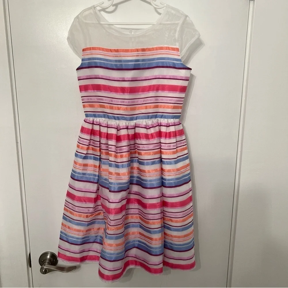 Gymboree Dressed Up Collection Girls Striped Spring Easter Party Dress size 10